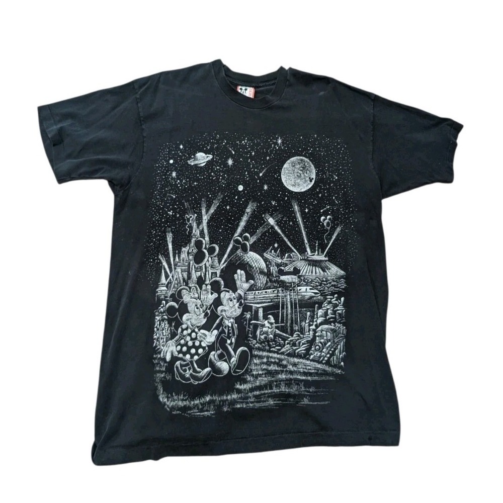 Vintage Disney Designs Stars Space Magic Kingdom Single Stitch Mickey Minnie Tee